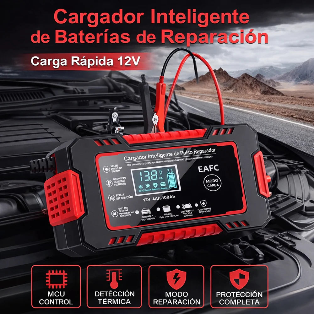 Cargador Inteligente de Baterías 12V para Carro y Moto 🚗🔋🏍️