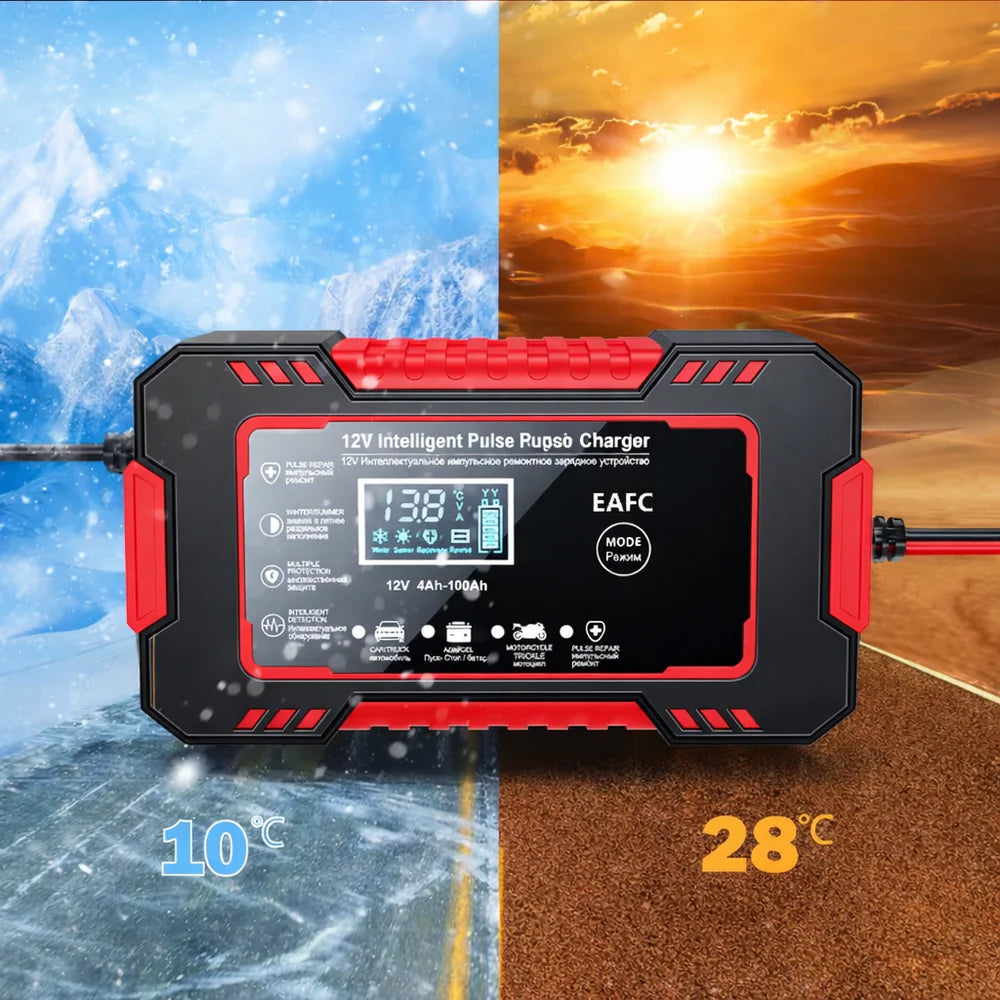 Cargador Inteligente de Baterías 12V para Carro y Moto 🚗🔋🏍️